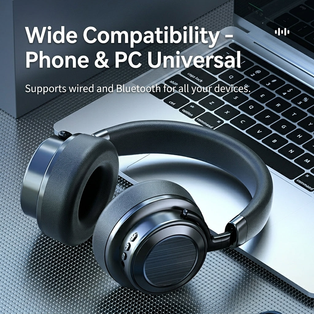 Premium Retro Over-Ear Headphones | Active Noise Cancelling & 40Hr Battery