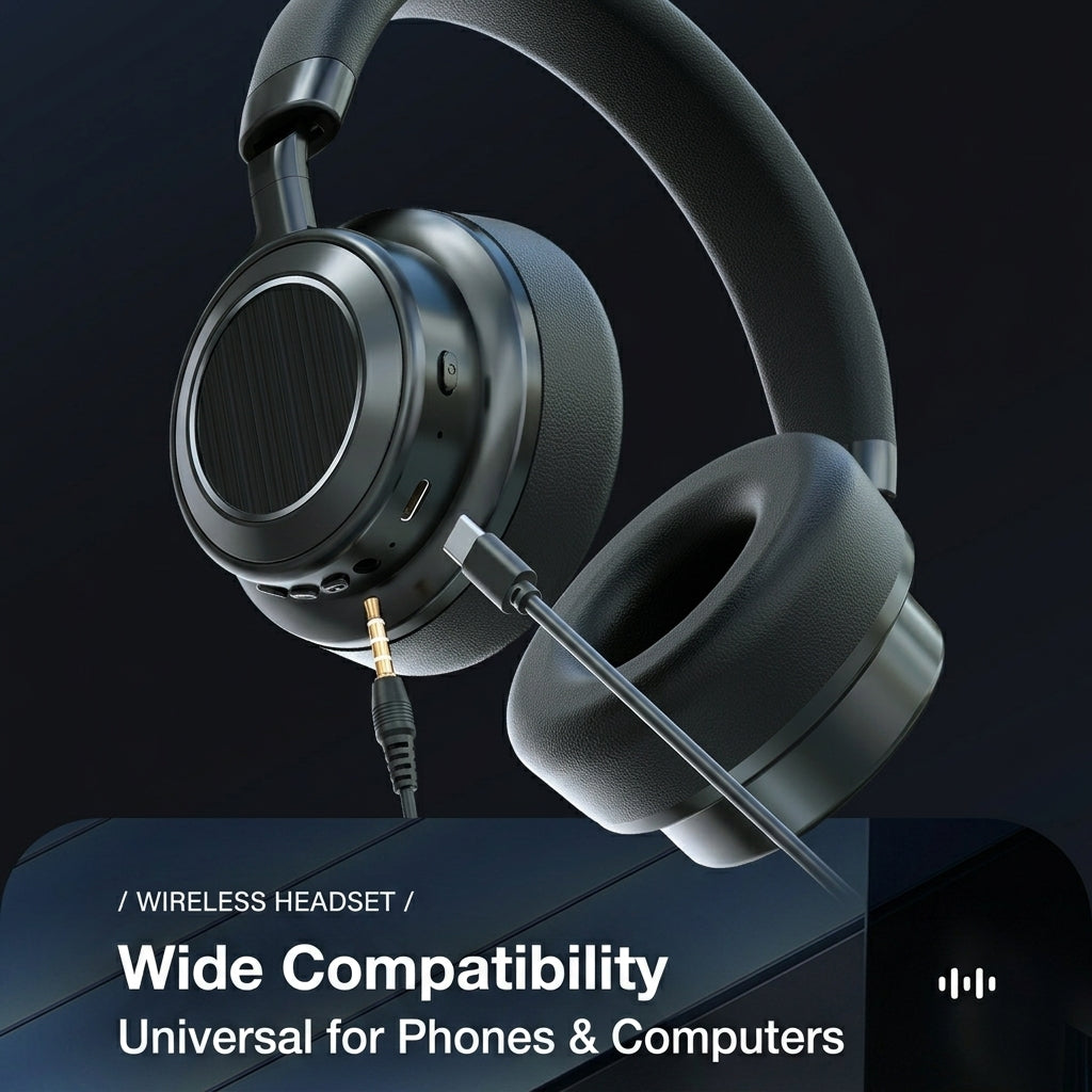 Premium Retro Over-Ear Headphones | Active Noise Cancelling & 40Hr Battery